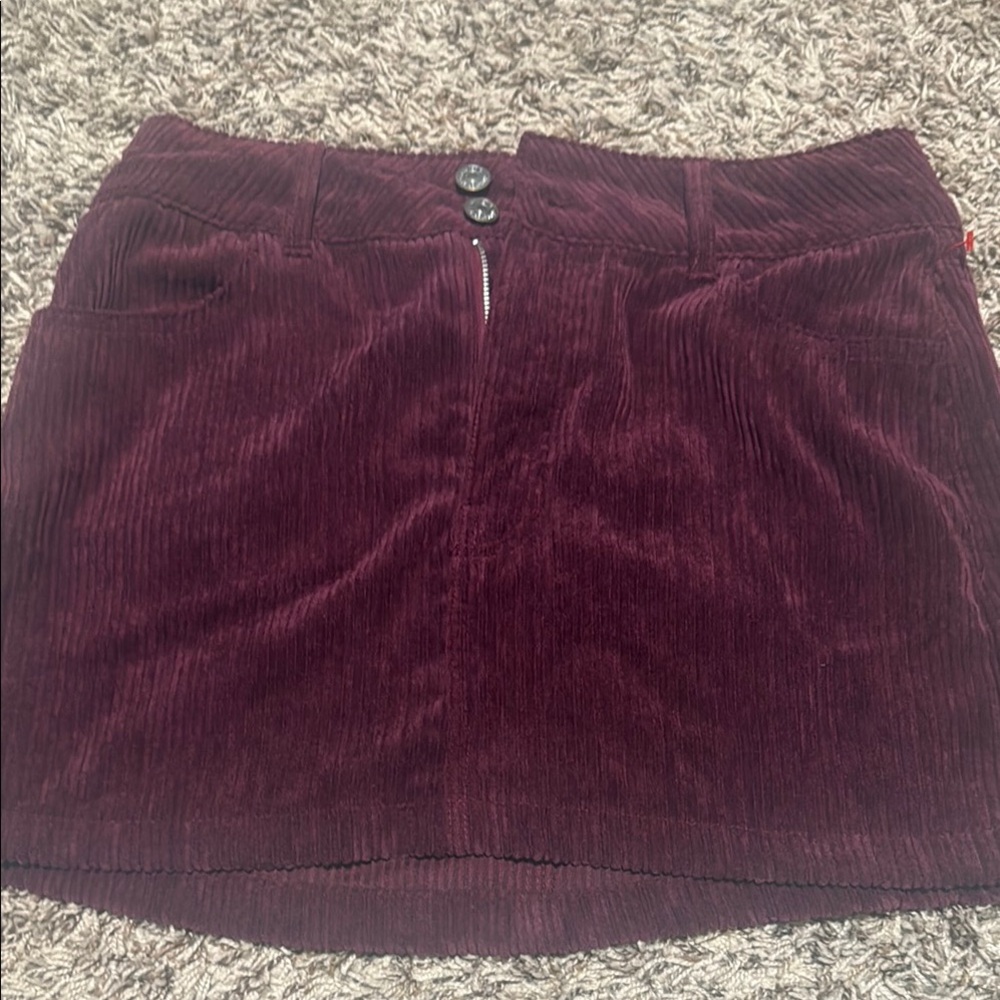 Forever 21 Red Ribbed Mini Skirt Casual